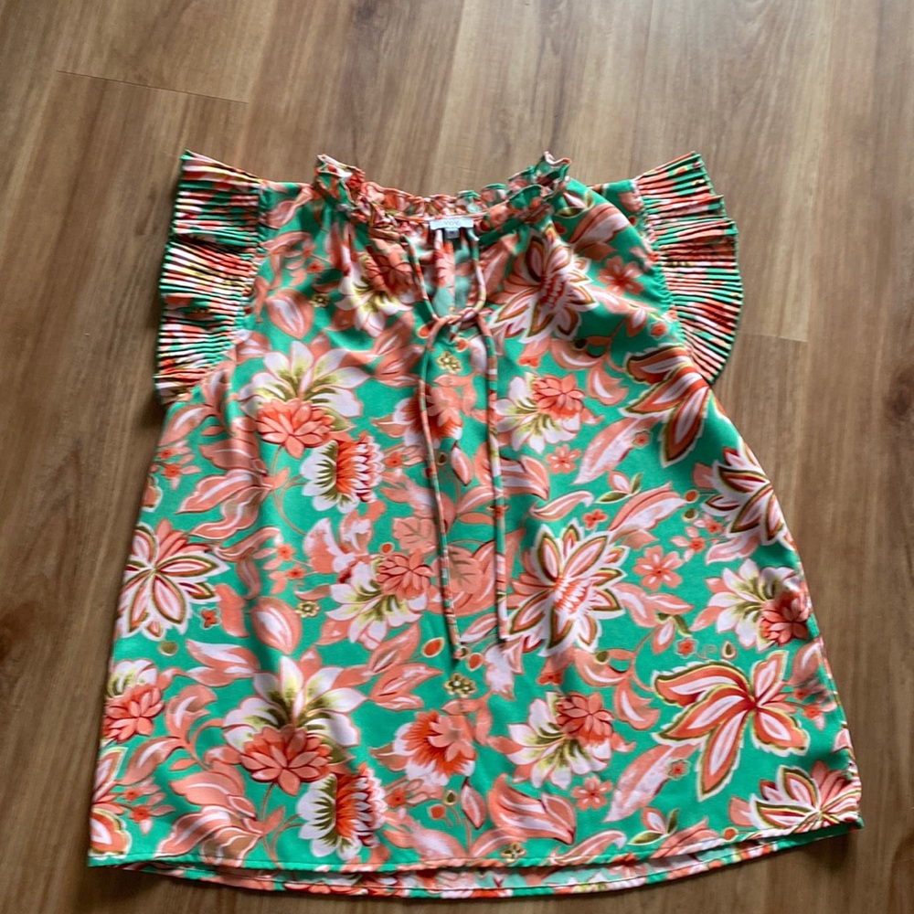 Floral Green Blouse